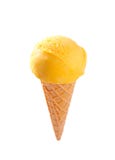 Cornet de crème glacée jaune Photos stock Cornet de crème glacée jaune Photos stock