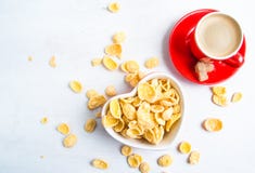 Cornflakes et café image stock Cornflakes et café image stock