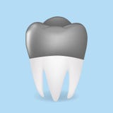 Coronas del metal, concepto del cuidado dental Ejemplo aislado en fondo azul stock de ilustración Coronas del metal, concepto del cuidado dental Ejemplo aislado en fondo azul stock de ilustración
