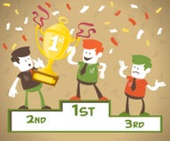 Corporate Guy is wins first prize. royalty free illustration Corporate Guy is wins first prize. royalty free illustration