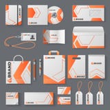 Corporate identity mockup. Office stationery branding business card letter envelope mug brand brochure cover. Identity royalty free illustration Corporate identity mockup. Office stationery branding business card letter envelope mug brand brochure cover. Identity royalty free illustration
