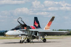 Corps d'aviation canadien royal (la Force Aérienne Royale Canadienne) CF-18, peinture canadienne. Photographie stock libre de droits Corps d'aviation canadien royal (la Force Aérienne Royale Canadienne) CF-18, peinture canadienne. Photographie stock libre de droits