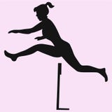 Corredor de vallas femenino profesional en un salto stock de ilustración Corredor de vallas femenino profesional en un salto stock de ilustración