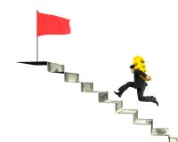 Corredor do homem de negócios, Euro levando do ouro nas escadas do dinheiro a embandeirar Fotografia de Stock Royalty Free Corredor do homem de negócios, Euro levando do ouro nas escadas do dinheiro a embandeirar Fotografia de Stock Royalty Free