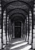 Corridor with columns in black and white selenium photo, abstract architectural photo, black and white photo, architecture details Stock Photo Corridor with columns in black and white selenium photo, abstract architectural photo, black and white photo, architecture details Stock Photo