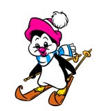 Corsa con gli sci del pinguino Immagine Stock Corsa con gli sci del pinguino Immagine Stock