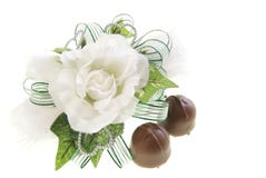 Corsage und Schokolade lizenzfreie stockbilder Corsage und Schokolade lizenzfreie stockbilder