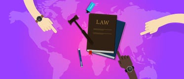 Corte global del mazo del mundo de la justicia legal del derecho internacional stock de ilustración Corte global del mazo del mundo de la justicia legal del derecho internacional stock de ilustración