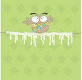 Coruja três na corda. Ilustração do vetor ilustração do vetor Coruja três na corda. Ilustração do vetor ilustração do vetor