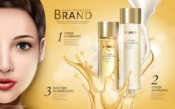 Cosmetic products ad stock illustration Cosmetic products ad stock illustration