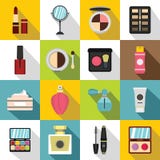 Set Of Icons Cosmetics In Flat Style Stock Vector - Image: 51844461