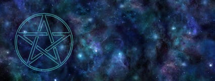 Cosmic Pentacle Deep Space Web Banner vector illustration Cosmic Pentacle Deep Space Web Banner vector illustration