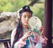 Cosplay Chinese Shy Beauty In Traditional Ancient Drama Costume Hanfu Royalty Free Stock Image Cosplay Chinese Shy Beauty In Traditional Ancient Drama Costume Hanfu Royalty Free Stock Image