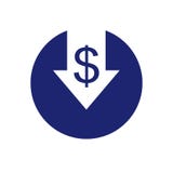 Cost reduction icon. Vector illustration isolated on white background for web, prints and mobile apps vector illustration Cost reduction icon. Vector illustration isolated on white background for web, prints and mobile apps vector illustration