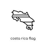 Costa Rica flag icon. Trendy modern flat linear vector Costa Rica flag icon on white background from thin line Country Flags coll royalty free illustration Costa Rica flag icon. Trendy modern flat linear vector Costa Rica flag icon on white background from thin line Country Flags coll royalty free illustration
