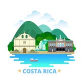 Costa Rica kraju projekta szablonu kreskówki Płaski st ilustracji Costa Rica kraju projekta szablonu kreskówki Płaski st ilustracji
