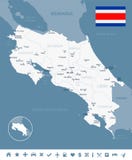 Costa Rica - map and flag Detailed Vector Illustration Stock Illustration Costa Rica - map and flag Detailed Vector Illustration Stock Illustration