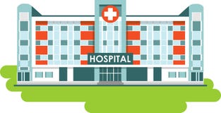 Costruzione dell'ospedale sul fondo bianco Costruzione dell'ospedale sul fondo bianco