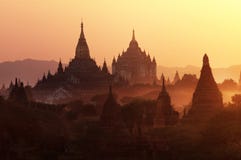 Coucher du soleil chez Bagan, Myanmar images stock Coucher du soleil chez Bagan, Myanmar images stock