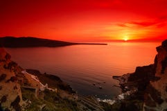 Coucher du soleil dans Santorini images stock Coucher du soleil dans Santorini images stock