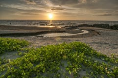 Coucher du soleil de Lingayen images stock Coucher du soleil de Lingayen images stock