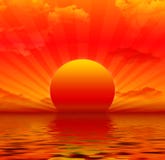 Coucher du soleil rouge illustration libre de droits Coucher du soleil rouge illustration libre de droits