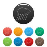 Couleur réglée par icônes de neige et de pluie illustration stock Couleur réglée par icônes de neige et de pluie illustration stock