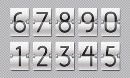 Countdown numbers. Flip clock counter, time elements for digital scoreboard and analog timer. Vector countdown remaining royalty free illustration Countdown numbers. Flip clock counter, time elements for digital scoreboard and analog timer. Vector countdown remaining royalty free illustration