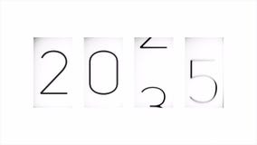 2022 countdown. White clean flip board turns and stops at 2022. New Year 3d animation