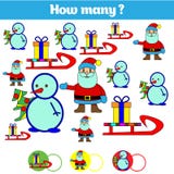 Counting educational children game, kids activity sheet. How many objects task. Learning mathematics, numbers. Vector illustration stock illustration Counting educational children game, kids activity sheet. How many objects task. Learning mathematics, numbers. Vector illustration stock illustration
