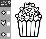Counting Game for Children. Count how many cupcake decorations Royalty Free Stock Photo Counting Game for Children. Count how many cupcake decorations Royalty Free Stock Photo
