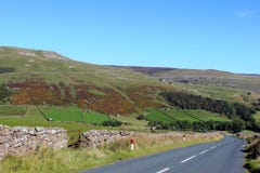 Countryside road into Swaledale in Yorkshire Dales stock photos Countryside road into Swaledale in Yorkshire Dales stock photos