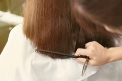 Coupe femelle de cheveux photo stock Coupe femelle de cheveux photo stock