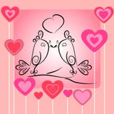 Couple of birds in love.romantic card.s stock illustration Couple of birds in love.romantic card.s stock illustration