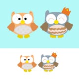 Couple cute owl royalty free illustration Couple cute owl royalty free illustration