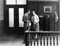 Couple having argument in office royalty free stock images Couple having argument in office royalty free stock images