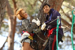 Couple In Adventure Park Stock Image Couple In Adventure Park Stock Image