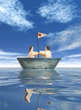 Couple In Boat Royalty Free Stock Photos