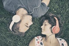 Couple Listening To Music Stock Photography