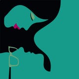 Couple looking at each other vector illustration Couple looking at each other vector illustration