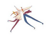 Couple man and woman figure skaters performing element. Vector illustration on white background. royalty free illustration Couple man and woman figure skaters performing element. Vector illustration on white background. royalty free illustration