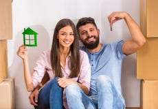 Couple Moving Home Royalty Free Stock Photo