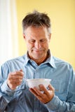 Couple: Ready to Have Cereal for Breakfast royalty free stock image Couple: Ready to Have Cereal for Breakfast royalty free stock image