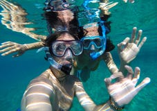 Couple Snorkeling In Maldives Royalty Free Stock Image