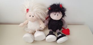 A couple of soft toys in love royalty free stock image A couple of soft toys in love royalty free stock image