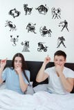 Couple surrounded showing up at horoscope zodiac 12 signs royalty free stock image Couple surrounded showing up at horoscope zodiac 12 signs royalty free stock image