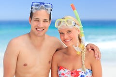 Couple with their masks stock image Couple with their masks stock image