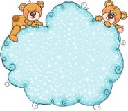 Couples d'ours de nounours avec le fond bleu de nuage de neige illustration de vecteur Couples d'ours de nounours avec le fond bleu de nuage de neige illustration de vecteur