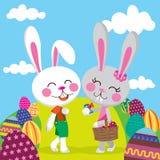 Couples de lapin de Pâques illustration de vecteur Couples de lapin de Pâques illustration de vecteur