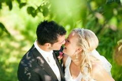 Couples de mariage dans la configuration romantique photographie stock libre de droits Couples de mariage dans la configuration romantique photographie stock libre de droits